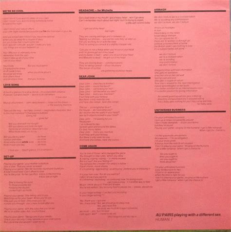 Au Pairs Playing With A Different Sex Used Vinyl High Fidelity Vinyl Records And Hi Fi