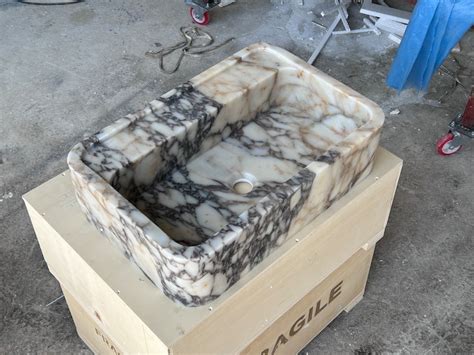 Calacatta Monet Marble Sink Sink For Bathroom Marble Etsy