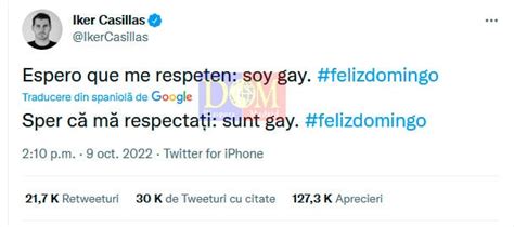 Iker Casillas Surprinde Cu Un Mesaj N Care Sus Ine C Este Gay