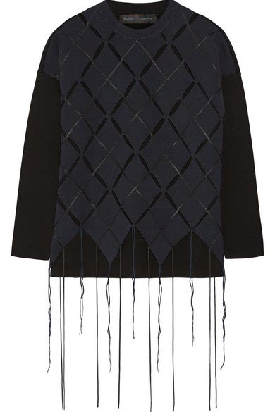 Proenza Schouler Fringed Open Knit Wool Blend Sweater Net A Porter