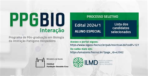 Fiocruz Amazônia divulga lista de selecionados para vagas de aluno