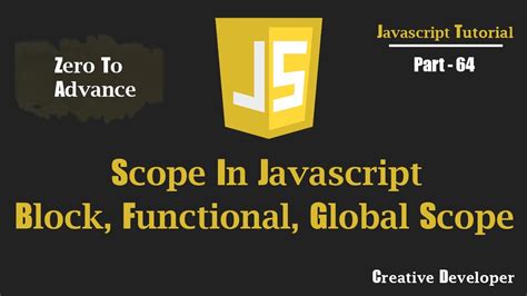 Javascript Scope Global Scope Functional Scope Block Scope