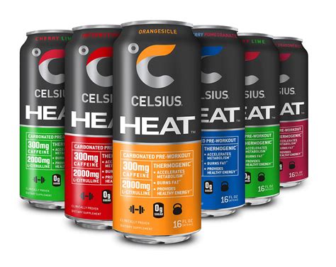 Celsius Heat Performance Energy Drink Flavor Variety Pack Zero Sugar