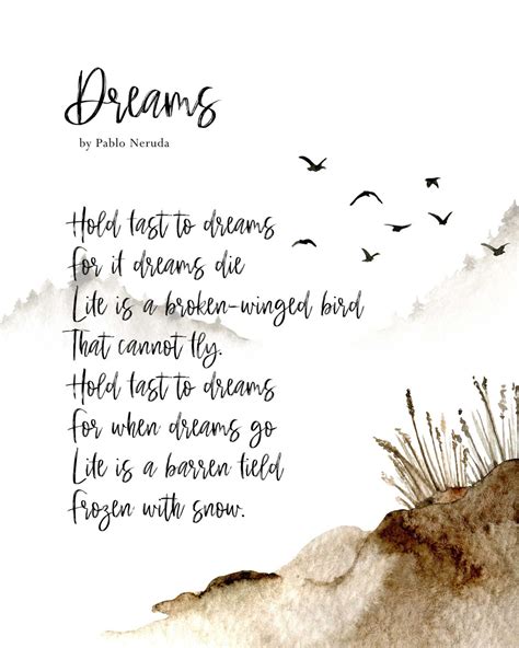 Dreams Poem By Langston Hughes Poetry Art Print Quote Bedroom Etsy