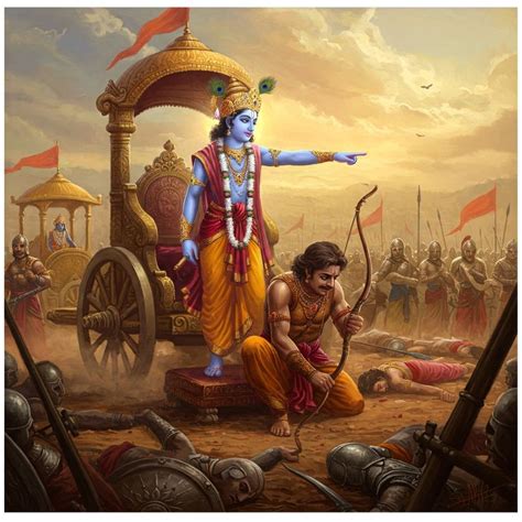 lord krishna  arjuna   battlefield   lord krishna lord