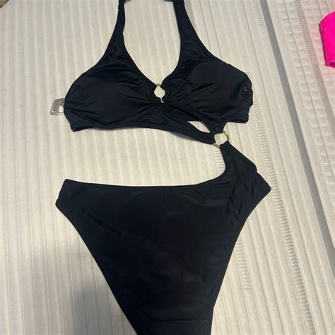 Swim Black Cutout Bikini Set Poshmark