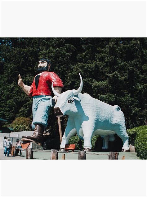 Paul Bunyan And Babe The Blue Ox Sticker By Lostlogo Redbubble