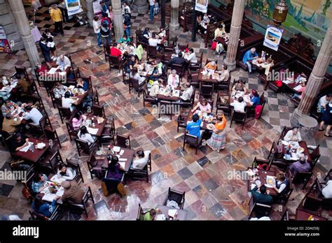 Overhead View Of Sanborns Restaurant In Casa De Los Azulejos Mexico