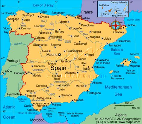 Espanha Mapa Mapa De Espanha E Principais Cidades Esp