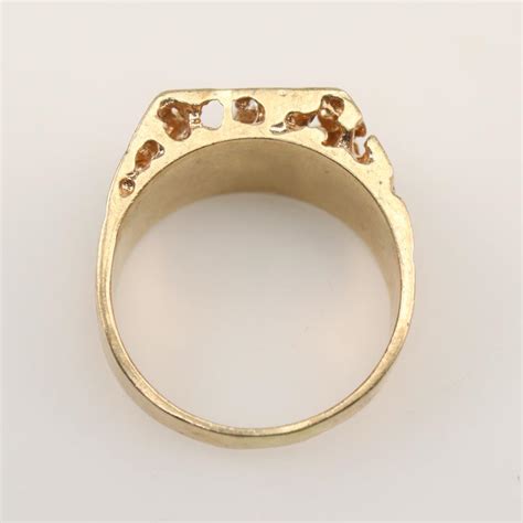 Kt Gold Diamond Nugget Ring Property Room