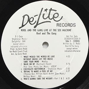 Kool The Gang Live At The Sex Machine Promo Lp De Lite Us