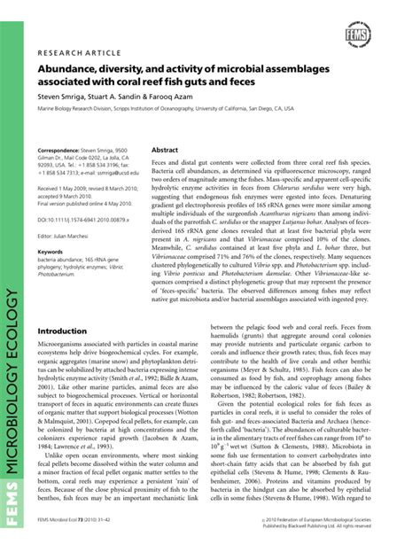 Smriga Et al-2010-FEMS Microbiology Ecology | PDF | Gel Electrophoresis ... 