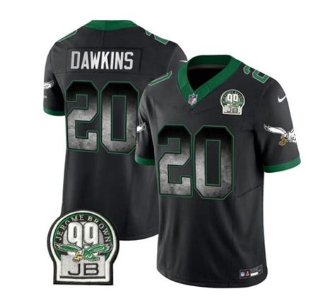 Men Philadelphia Eagles #20 Brian Dawkins Black 2023 F.U.S.E. Throwback ...