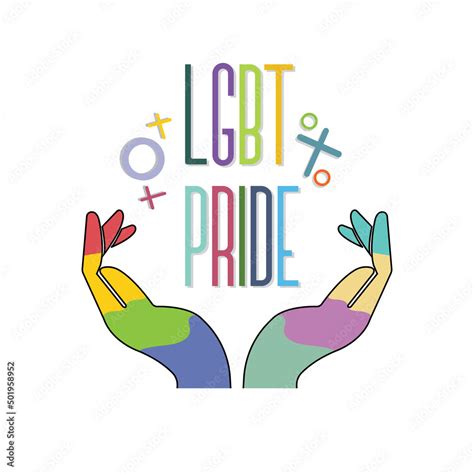 Gay Pride Background LGBT Day Vector Illustration With Colorful Realistic Style Stickers