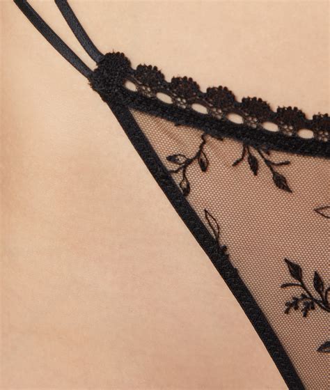 String En Tulle Brod Flirt Noir Etam