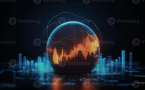 AI Generative Stock market chart Stock market data and the world on LED ...