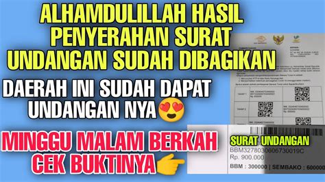 CAIR SURAT UNDANGAN POS SUDAH DIBAGIKAN HARI INI DAN BESOK BISA AMBIL