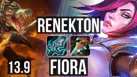 RENEKTON Vs FIORA TOP 1 5M Mastery 600 Games 5 4 15 KR Master