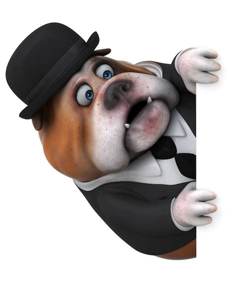 Fun Bulldog Animation Premium Photo