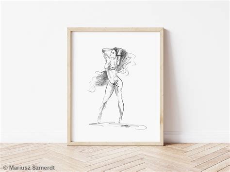 Naked Woman Figure Poster Naked Woman Print Naked Body Etsy