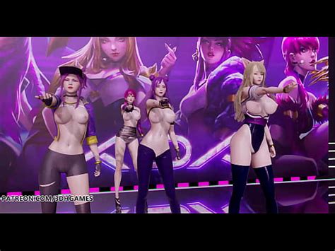 MMD LAYSHA Chocolate Cream Hot Striptease Kpop Dance Ahri Akali Kaisa Evelynn KDA League Of