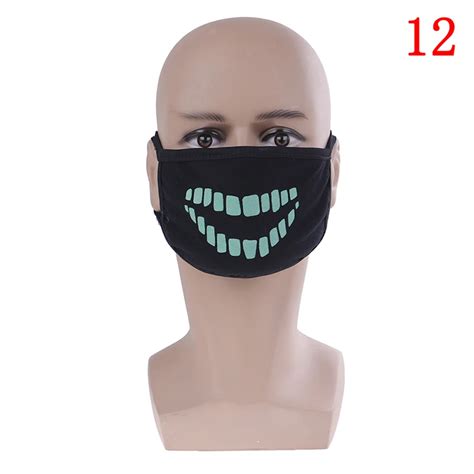 1 шт., черные унисекс Мультяшные маски, черная хлопковая полумаска для ...