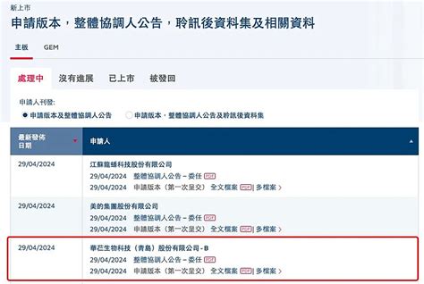 估值33亿元，华芢生物赴港上市 4月29日，港交所官网显示，华芢 生物科技 （青岛）股份有限公司（以下简称：华芢生物）递交港交所上市申请