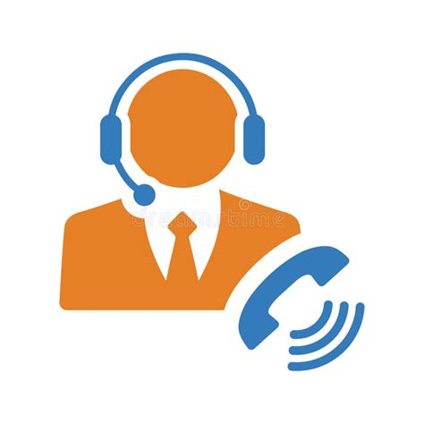 Call Center Customer Support Icon Orange Color Vector Stock Vector