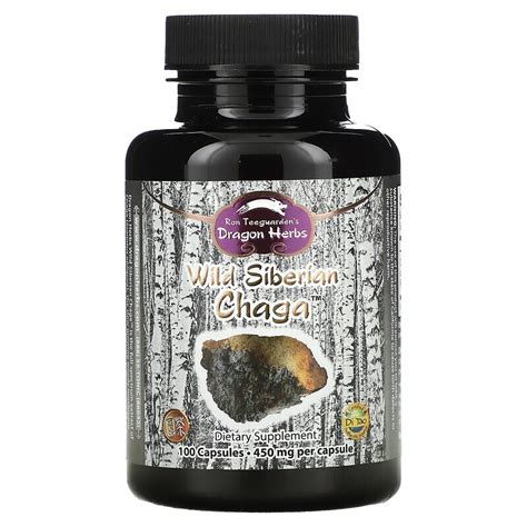 Dragon Herbs ( Ron Teeguarden ), Дикая сибирская чага, 500 мг, 100 ...