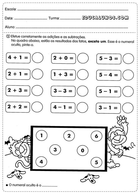 Blog Professor Zezinho Atividades De Matemática Subtração E Adição