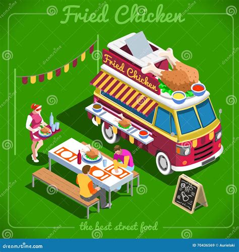 Food Truck 10 Isometric Vehicles Stock Vector Illustration Of Icon