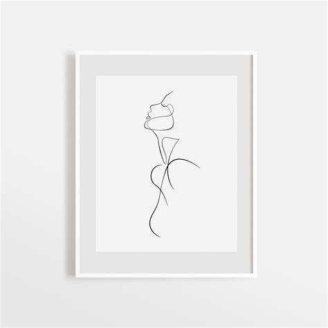 Minimalist Silhouette Girl Abstract Naked Woman Print Female Nudity Printable Wall Art One