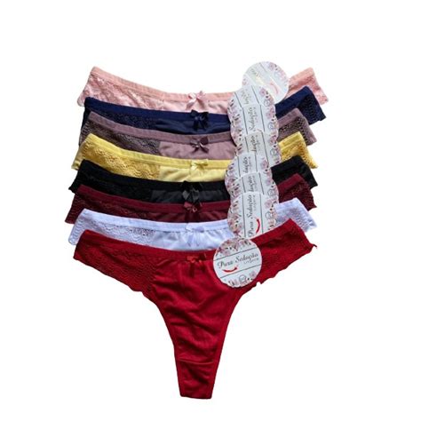 Kit Calcinha Fio Duplo Lingerie Tanga Sexy Shopee Brasil