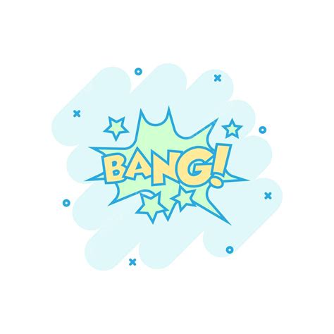 Comicstyle Sound Effects Icon With Bang Effect Colored Message Phrase ...