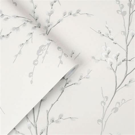 Laura Ashley Pussy Willow Wallpaper Steel M Rackhams