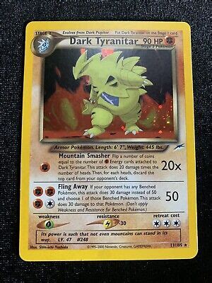 Pokémon Dark Tyranitar 11 105 Neo Destiny Unlimited Holo Rare NM MINT