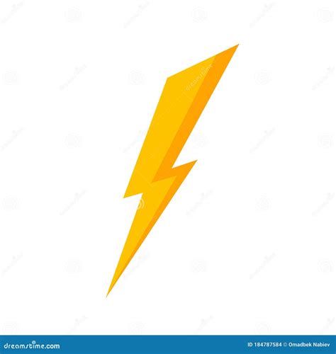Желтый значок удара молнии иллюстрация вектора. иллюстрации ...