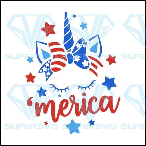 Unicorn Svg Unicorn 4 Th Of July Merica Unicorn Merica Unicorn Svg Fourth Of July Unicorn Fourth