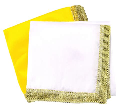 Buy Bhakti Lehar Size 1 Meter White And Yellow Silk Satin Altar