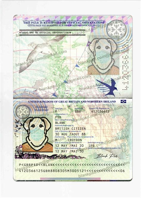 United Kingdom Passport Template New V1 - Blank PSD