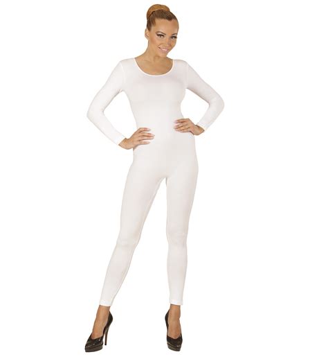 Ganzk Rper Body In Wei Mit Rmeln Bodysuit Damen Basic S M Scherzwelt