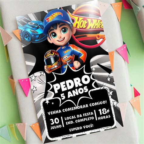 Convite Digital Hot Wheels Elo7 Produtos Especiais