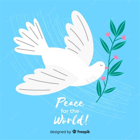 Free Vector | Hand drawn peace day with a dove