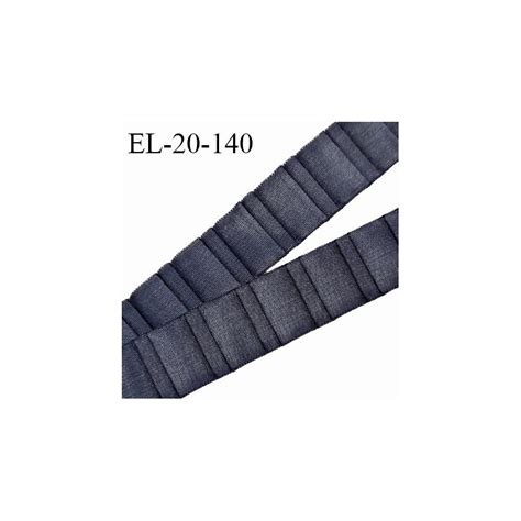 Elastique 20 mm bretelle et lingerie couleur gris graphite froncé fabriqué en France pour une