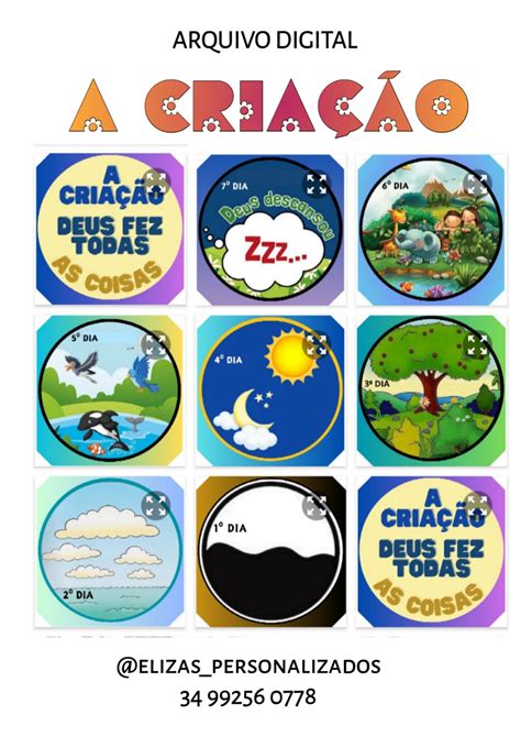 Historia Da Criação Do Mundo Infantil Para Imprimir - Dia 1 Da Historia Da Criacao