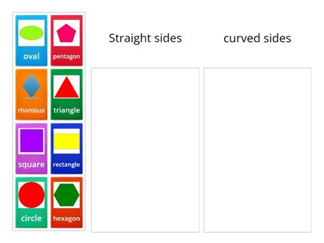 straight sides curved sides group sort