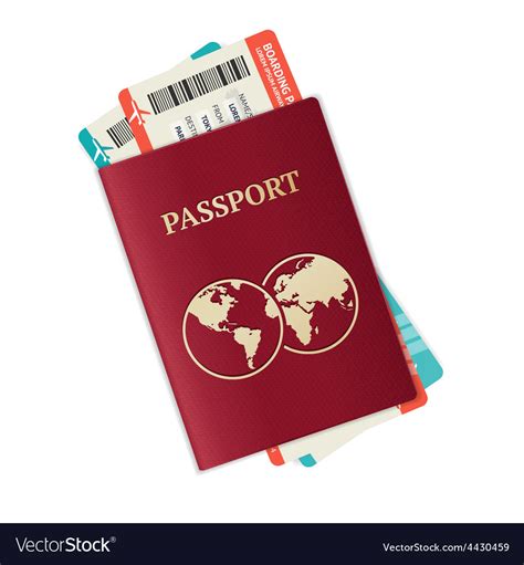 Passport With Tickets Royalty Free Vector Image