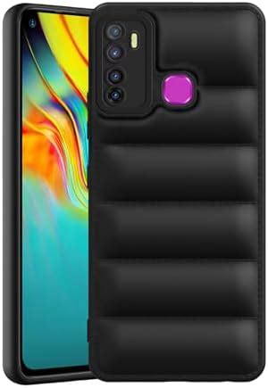 Plus Puffer Case Camera Protection Soft Back Cover For Infinix Hot Infinix Hot Pro Black