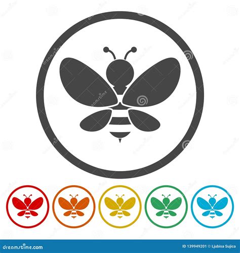 Iconos Del Ejemplo De La Silueta De La Abeja Fijados Ilustraci N Del