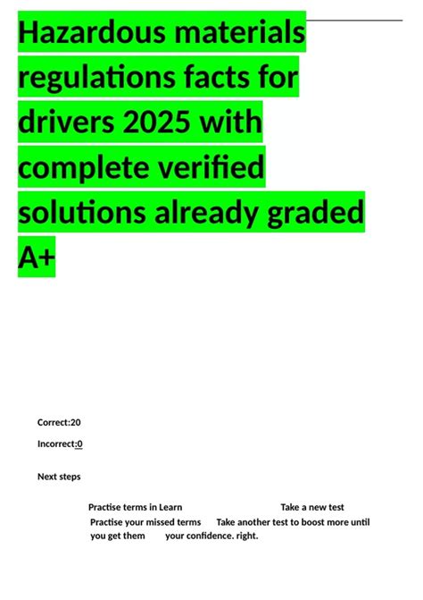 Hazardous materials regulations facts for drivers 2025 with complete